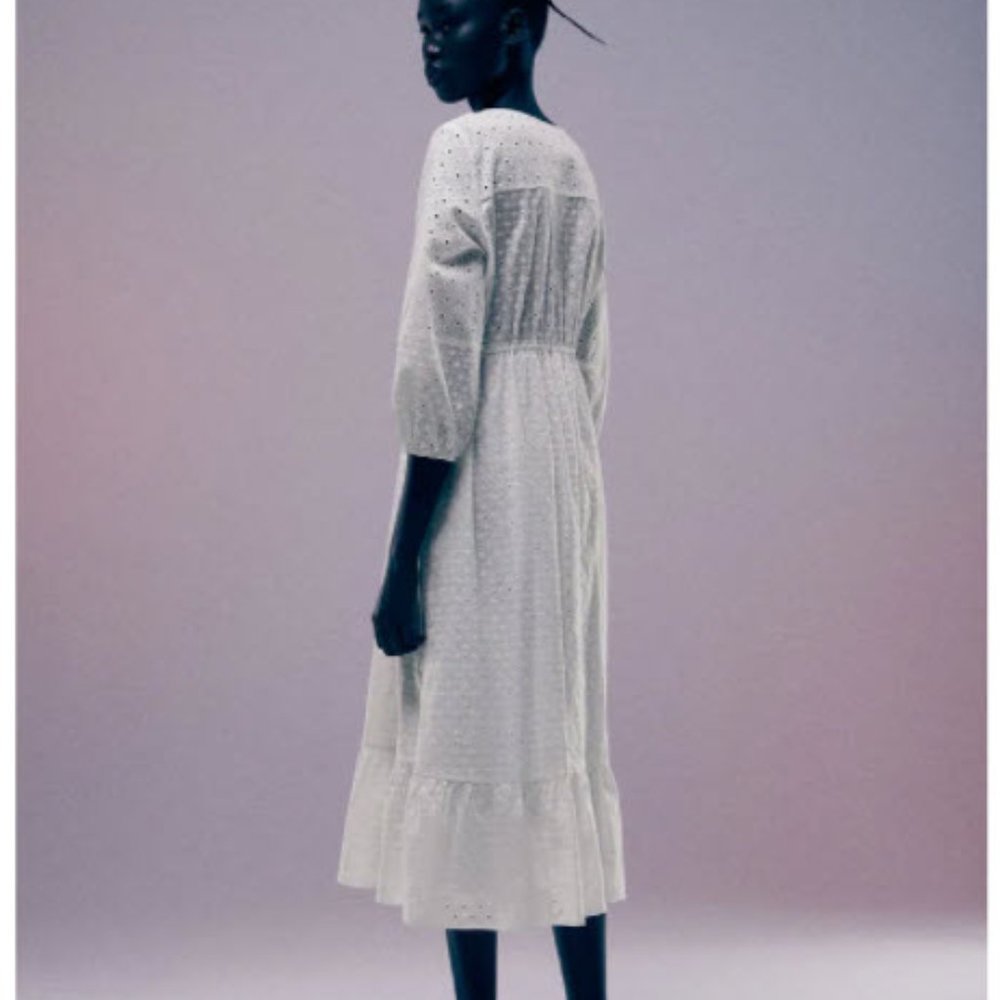 NEW WITH TAGS  ZARA DRESS WITH CUTWORK EMBROIDERY - Picture 3 of 10